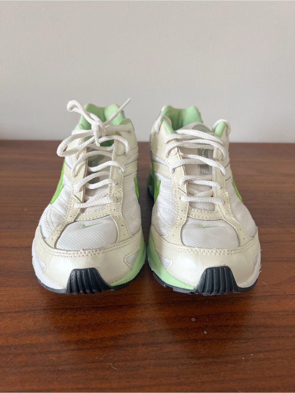 Vintage Nike Air Dual-D Running Shoes White Green Mesh Sneakers Women's Size 8 - Picture 5 of 7